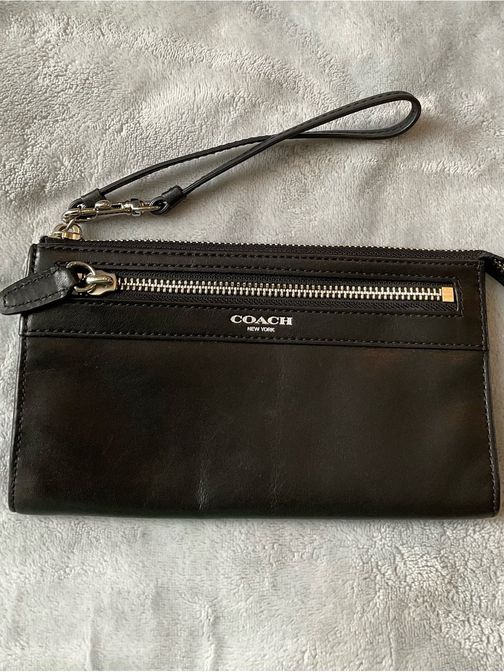 Coach Black Leather Wristlet